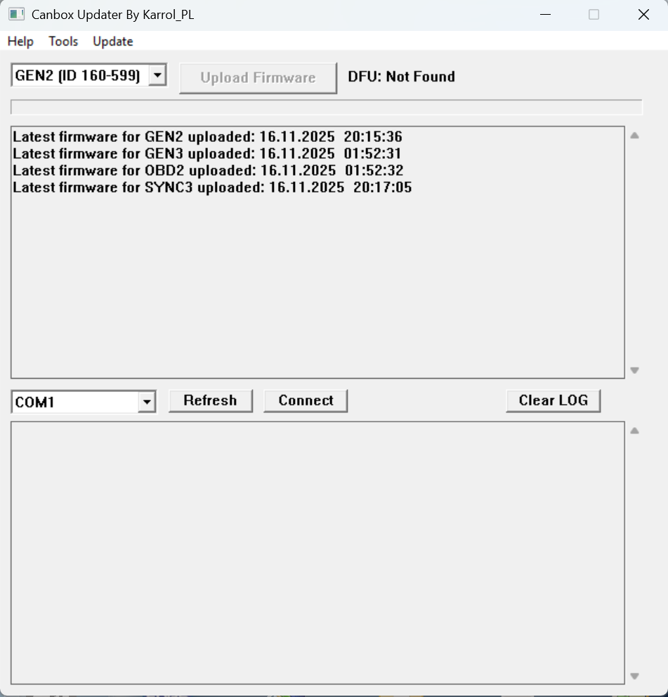Canbox Updater Screenshot